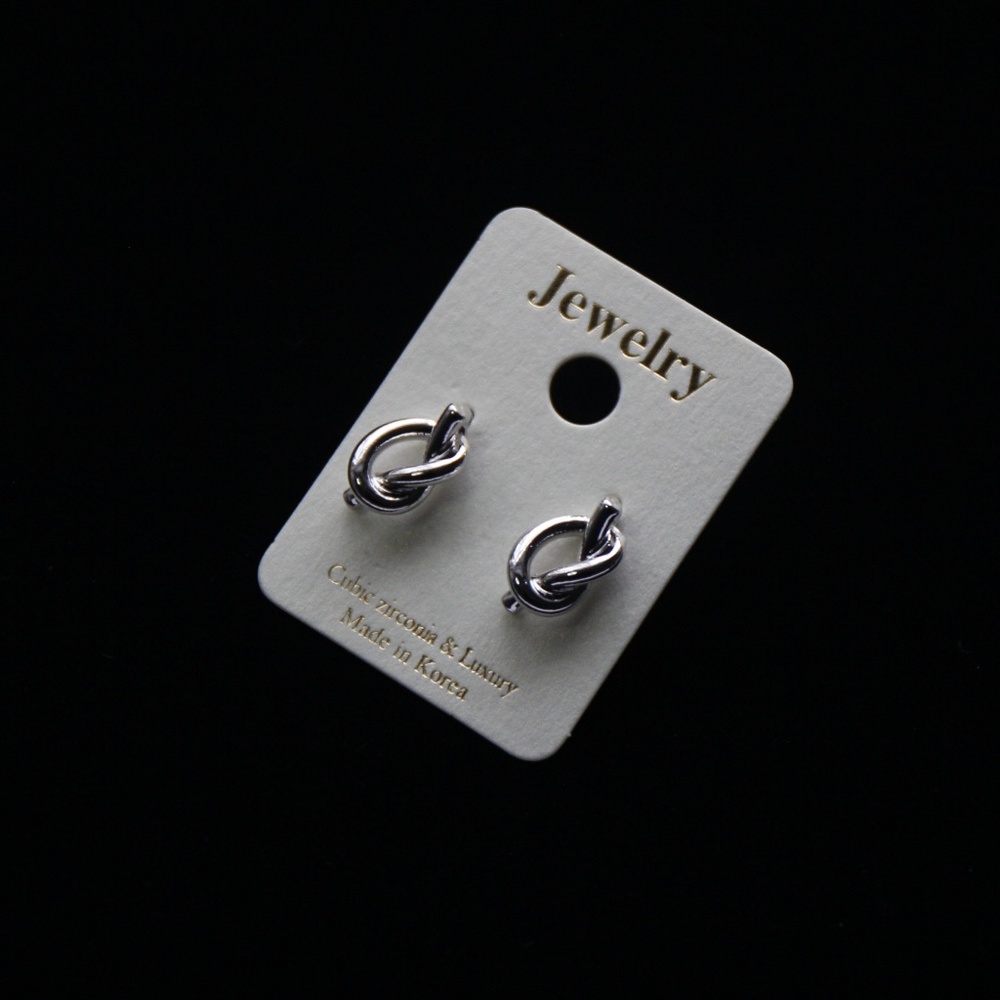 Tied Up Knotted Drop Silver Earrings